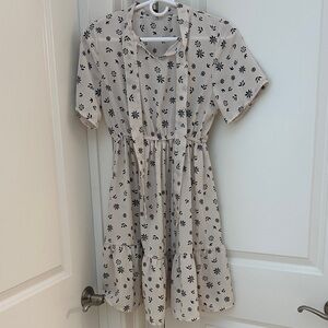 Floral Print Short Sleeve Dress